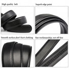 Men's leather belt with automatic buckle