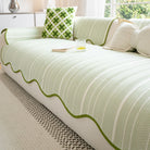 Sofa Seat Cover Geometric Non Slip Summer Design - stripe sand