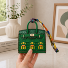 Bag Charm in Mini Handbag Design with Metal Finish - green
