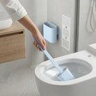 Toilet brush with silicone head and wall holder