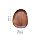 Wooden serving tray with irregular decorative shape