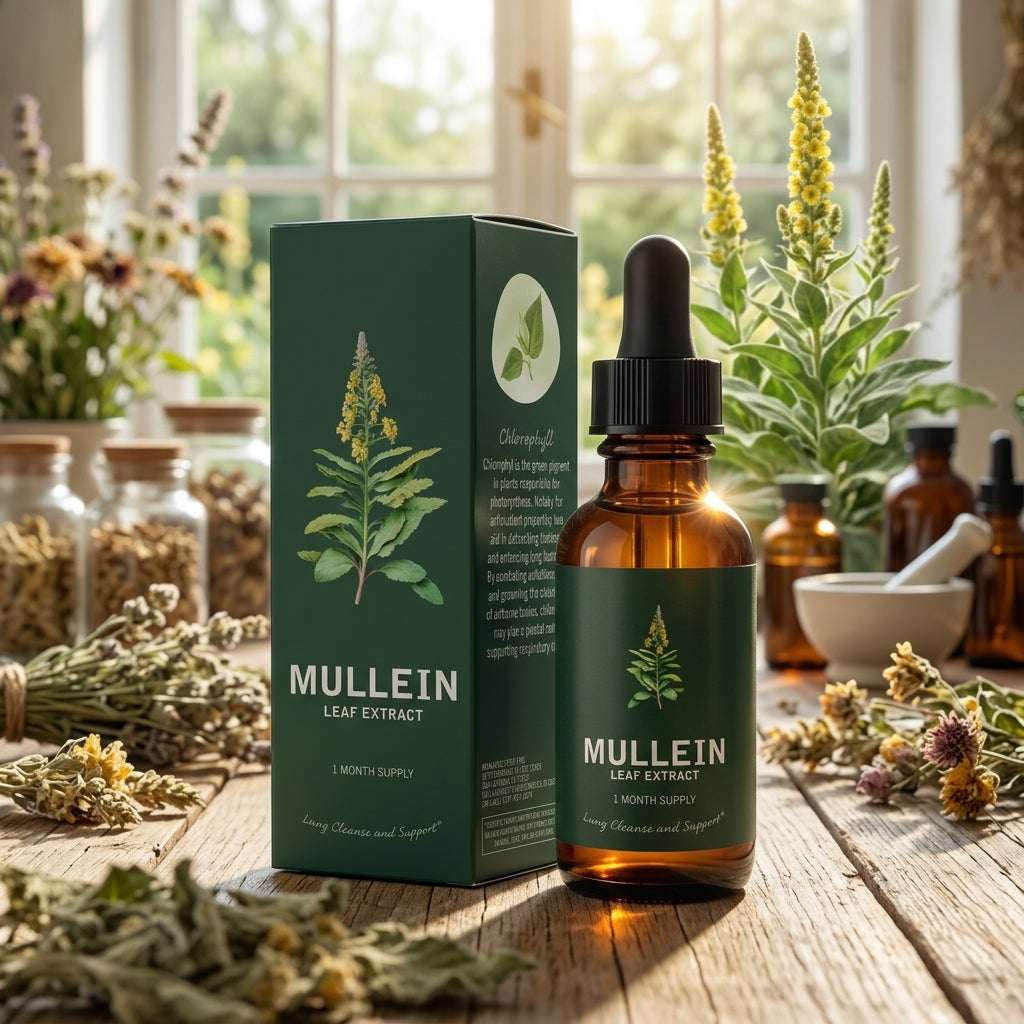 Mullein tincture with chlorophyll for respiratory support