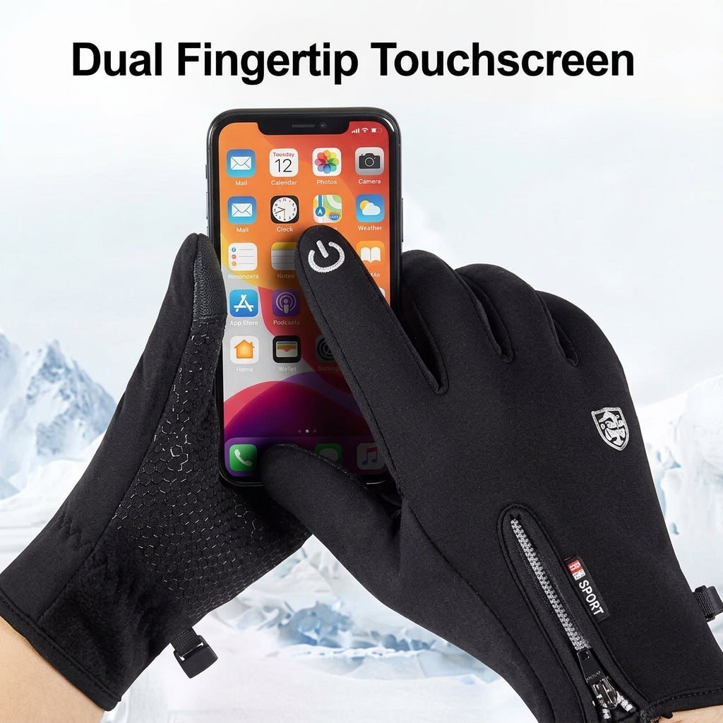 Thermal gloves with touchscreen fingertips and windproof fabric