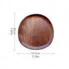 Wooden serving tray with irregular decorative shape