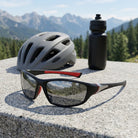 Sport Sunglasses with Polarised Lenses and Full Frame Design - carbon black red