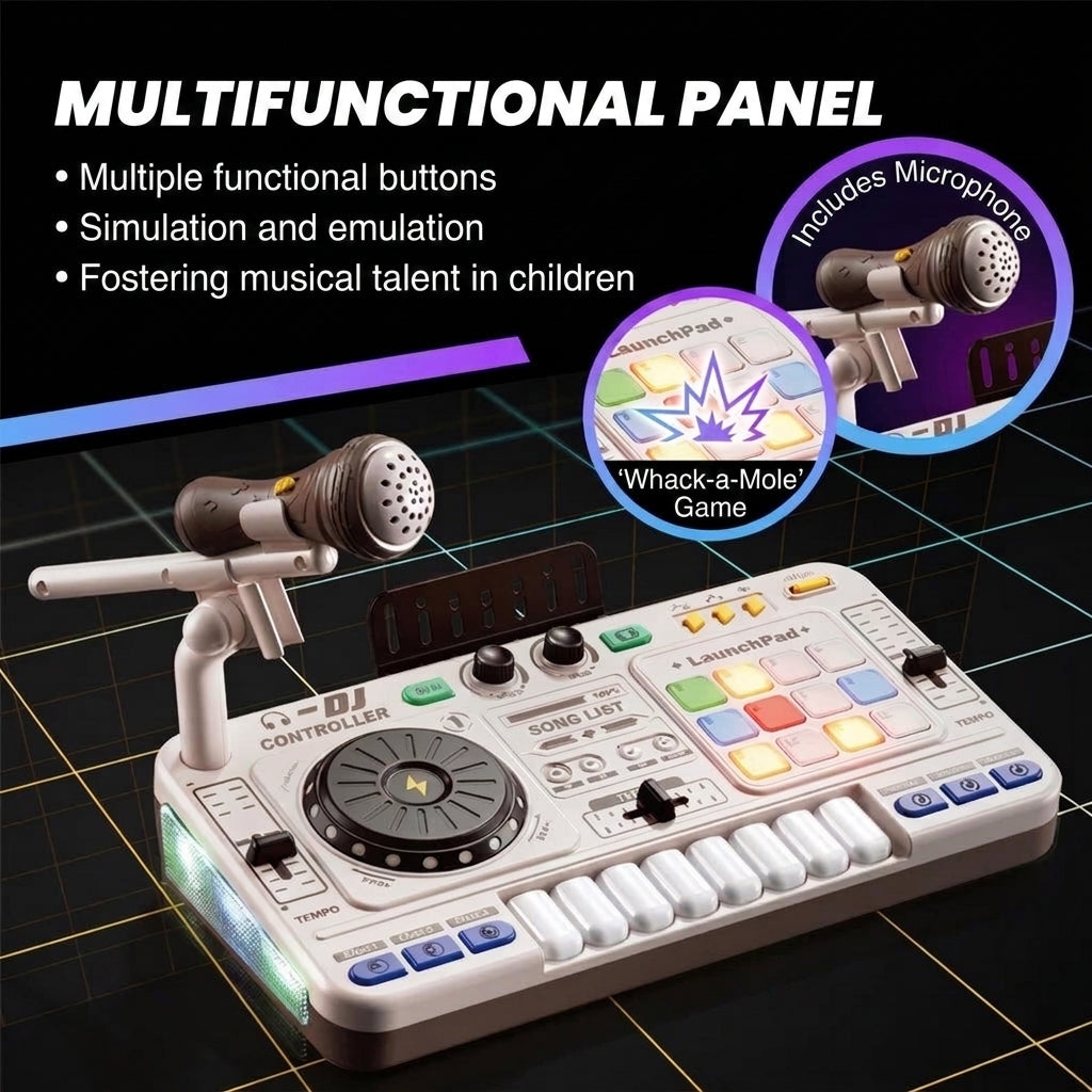 DJ Mixer Toy for Kids with Microphone and Music Controls
