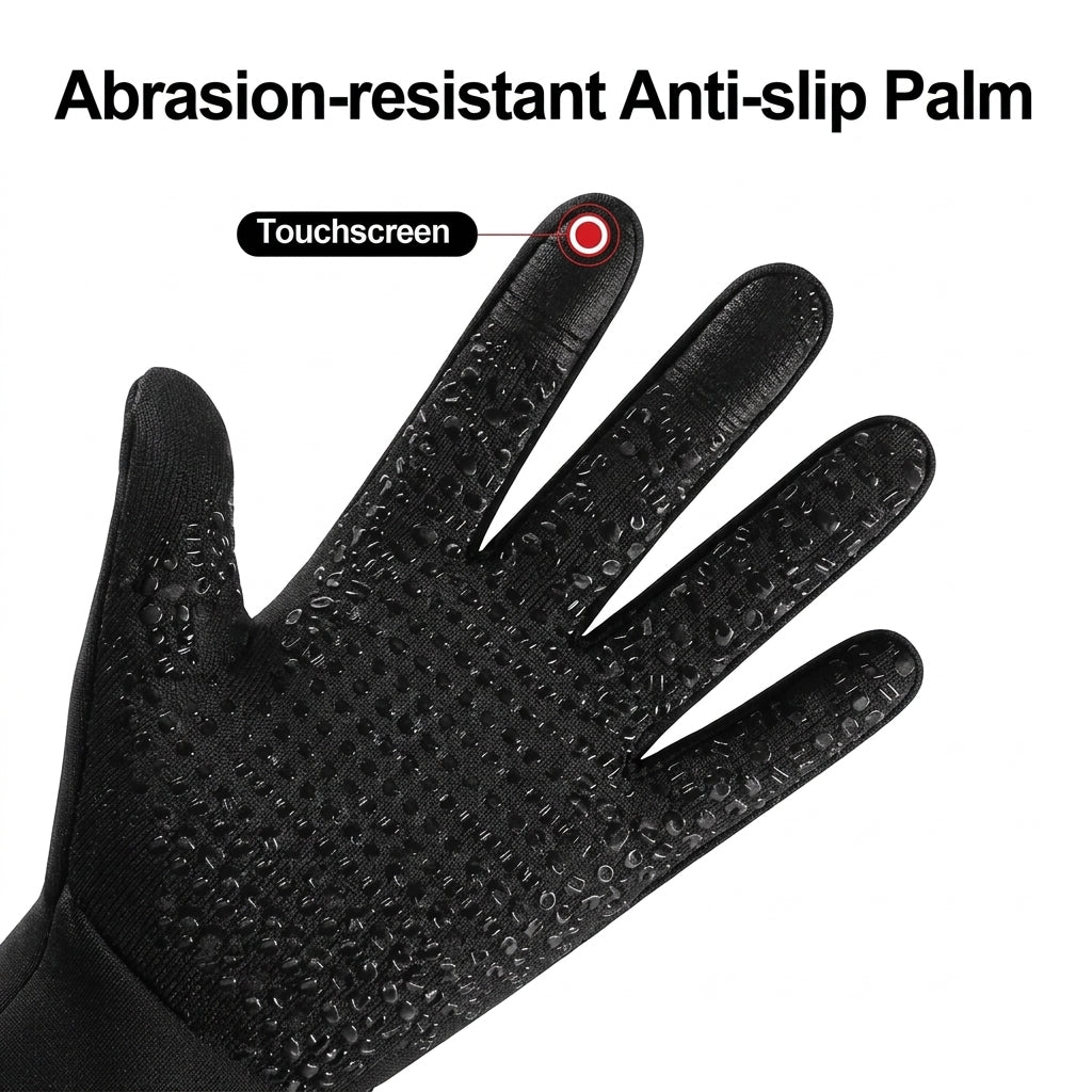 Thermal gloves with touchscreen fingertips and windproof fabric