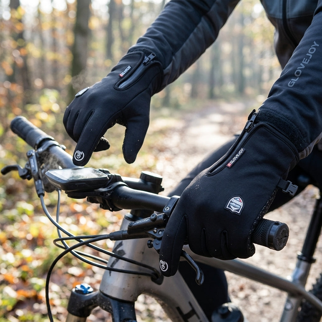 Thermal gloves with touchscreen fingertips and windproof fabric