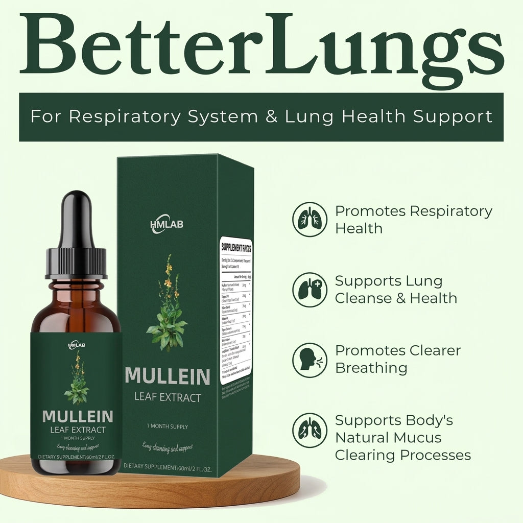 Mullein tincture with chlorophyll for respiratory support
