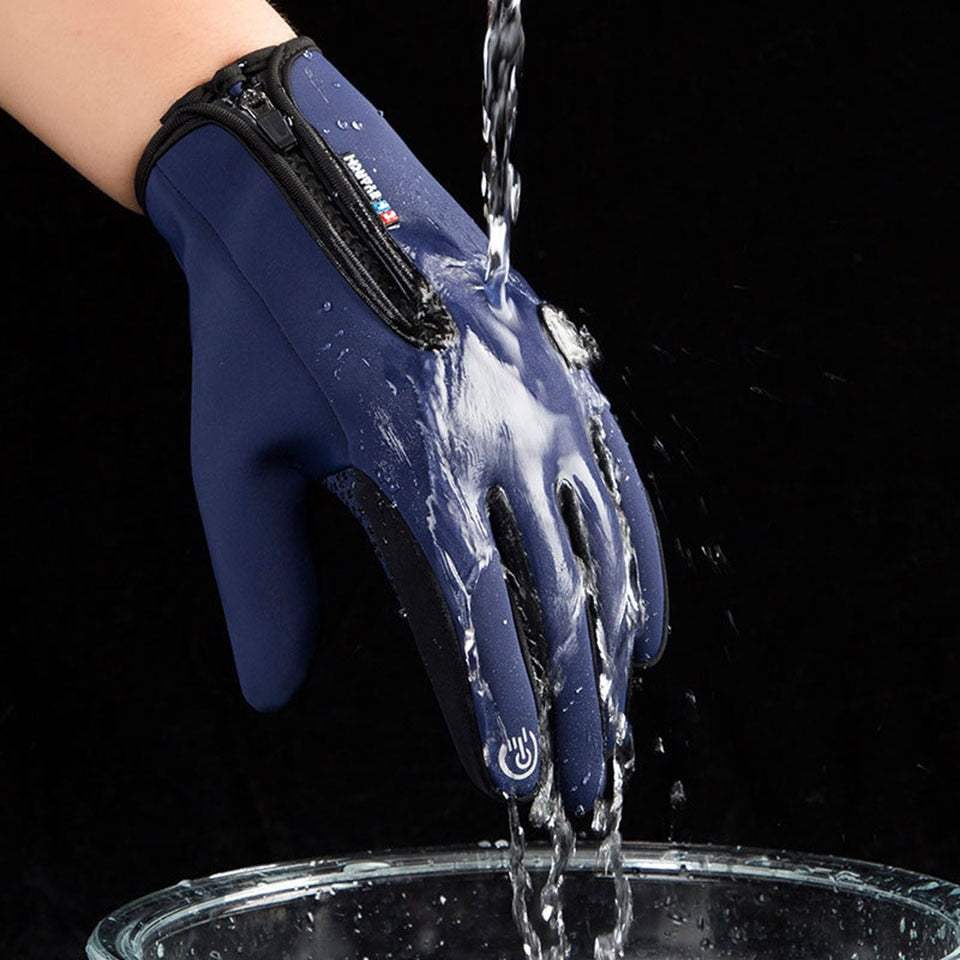 Thermal gloves with touchscreen fingertips and windproof fabric