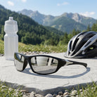 Sport Sunglasses with Polarised Lenses and Full Frame Design - black silver
