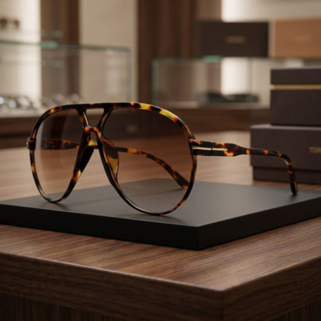 Sunglasses Oversized Square Aviator Unisex Style - brown turtle shell gradient