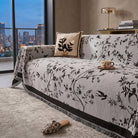 Sofa Cover With Floral Pattern Anti Slip - cloud gray