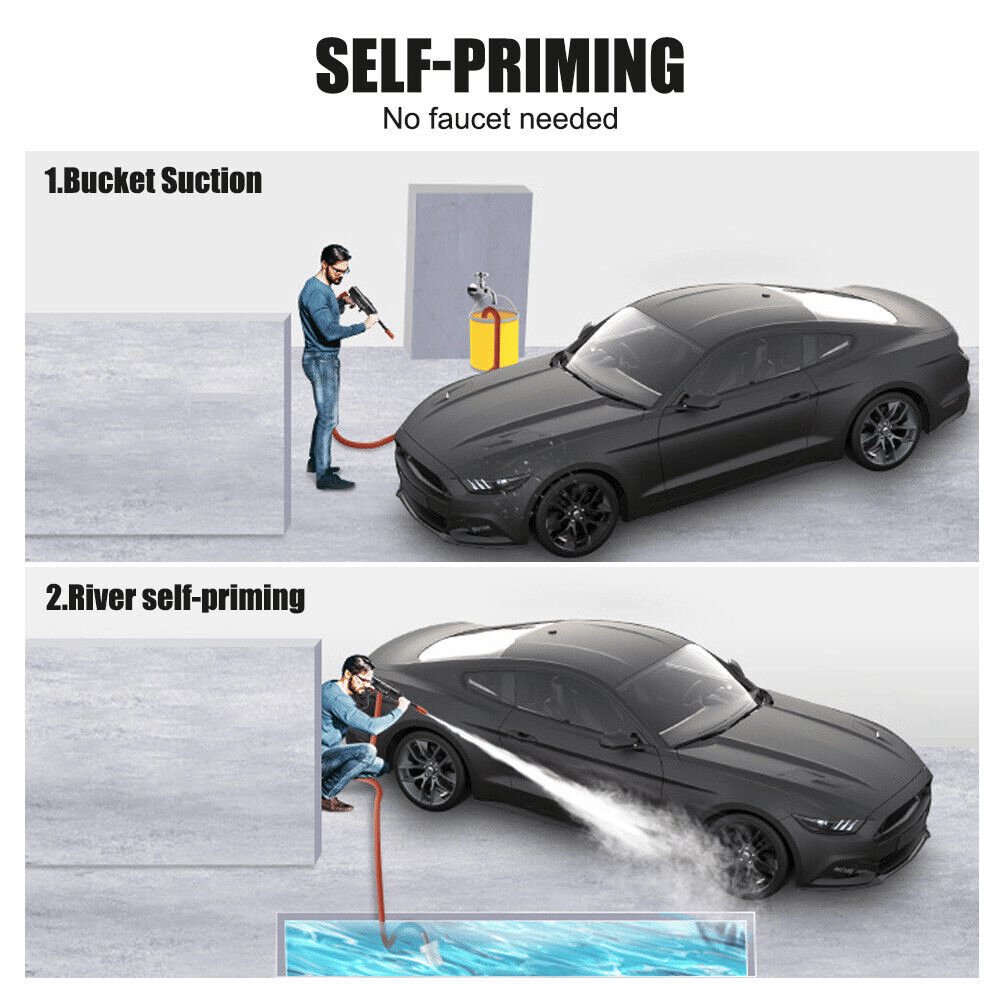 Battery powered spray gun for outdoor cleaning and pet bathing