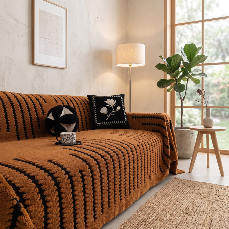 Sofa Cover With Anti Slip Design - amber wave