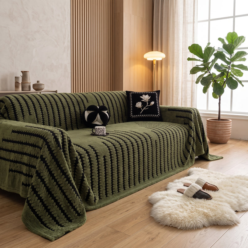 Sofa Cover With Anti Slip Design - moss depth