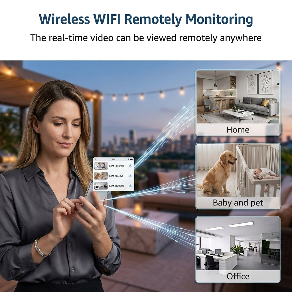 WiFi camera with 1080p resolution and SD card storage