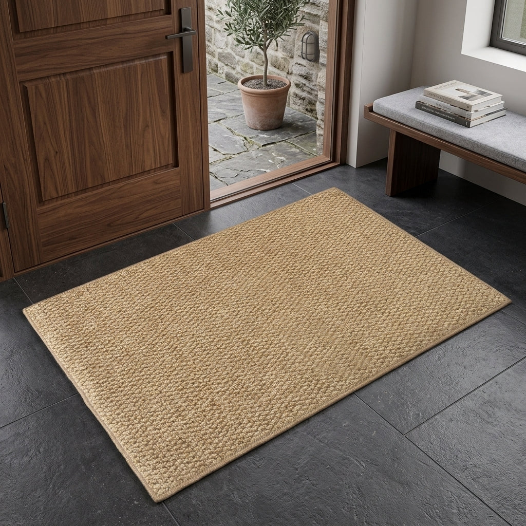 Jute doormat with durable material and machine washable design