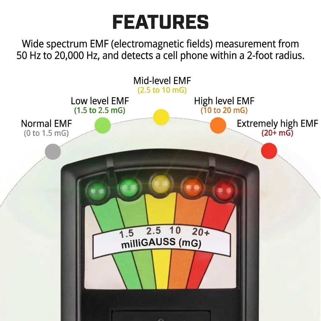 EMF Detector with Five LED Levels for Field Readings