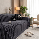 Sofa Cover With Anti Slip Design - anthracite night