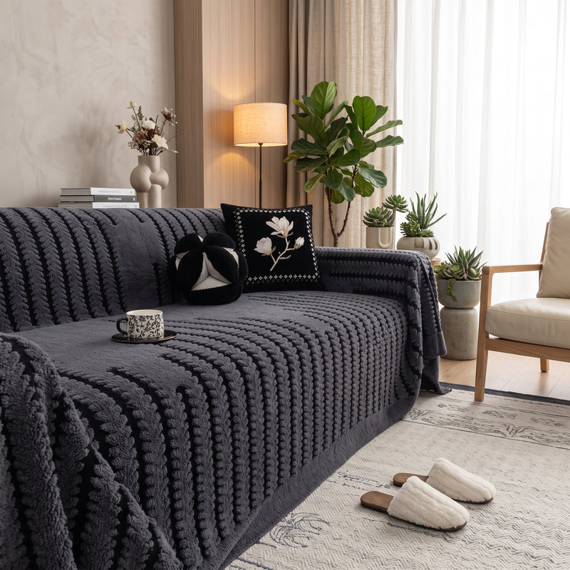 Sofa Cover With Anti Slip Design - anthracite night