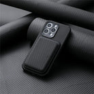 iPhone wallet case with card holder and protective edges - black
