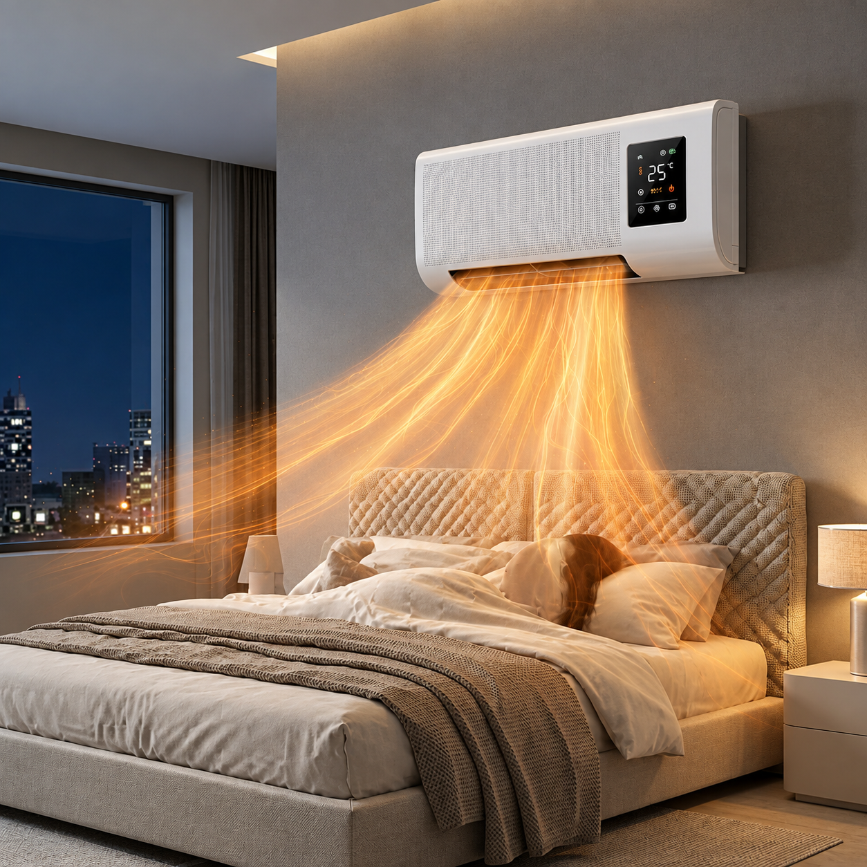 Heater Fan With Wall Mounting Bracket And Remote Control