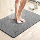 Bath Mat with Quick Dry Non Slip Drainage - gray