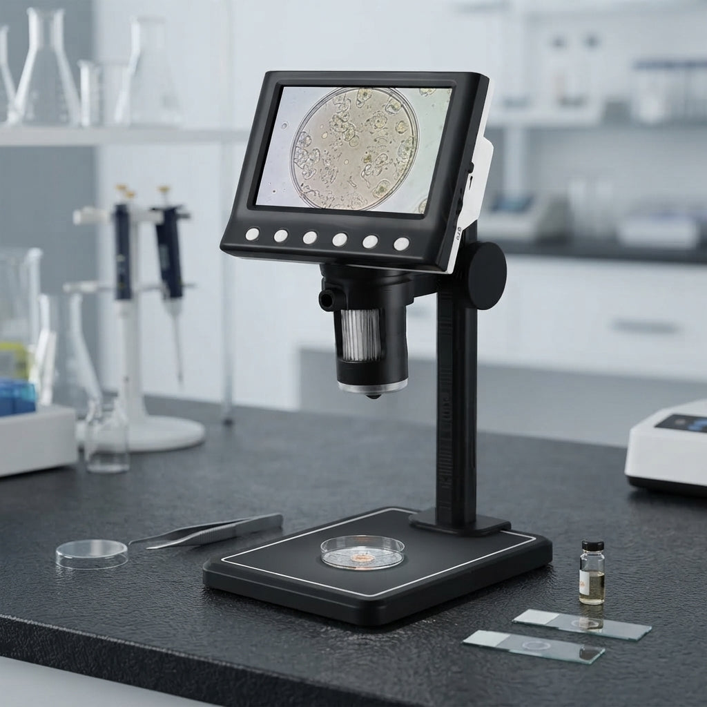 Digital Microscope With LCD Screen And LED Lights
