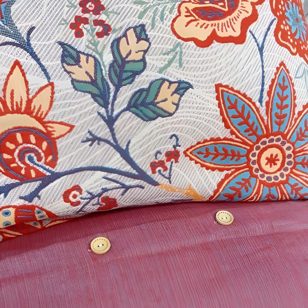 Pillow Cover with Floral Jacquard Double Sided Design