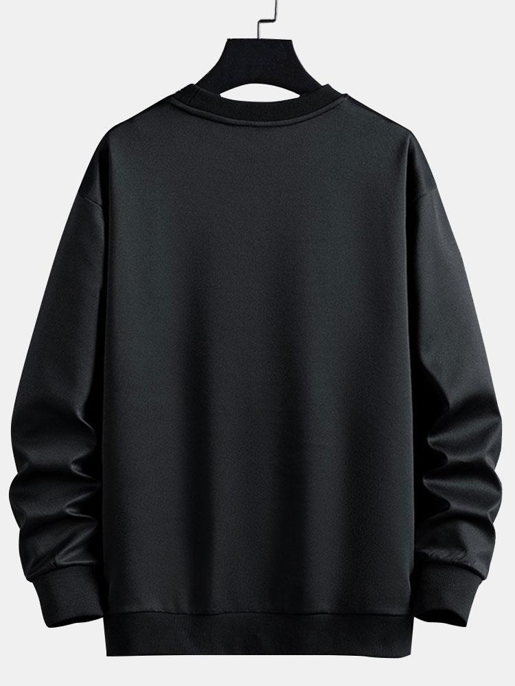 Men's Abstract Colourblock Crew Neck Sweatshirt – Relaxed Fit