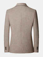 Men's Check Wool Blazer – Notched Lapels Regular Fit