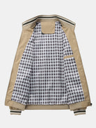 Men's Checked Lined Zip-Up Jacket - Relaxed Fit Casual