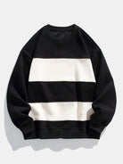 Men's Colour Block Crew Neck Sweatshirt – Relaxed Fit - Black