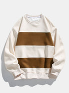 Men's Colour Block Crew Neck Sweatshirt – Relaxed Fit - Off White