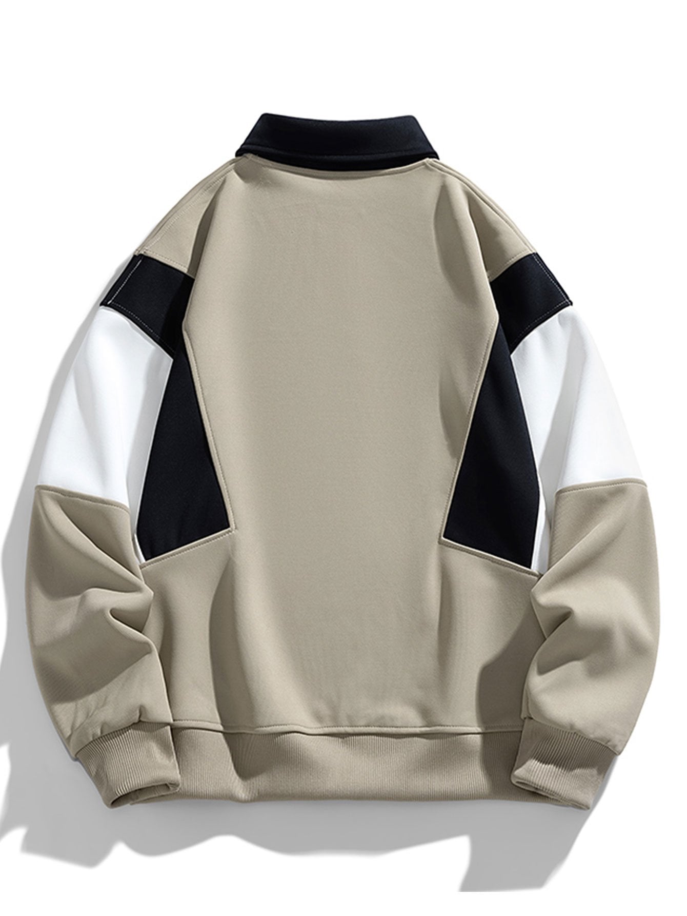 Men's Colour Block Polo Sweatshirt – Relaxed Fit