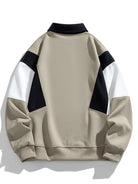 Men's Colour Block Polo Sweatshirt – Relaxed Fit