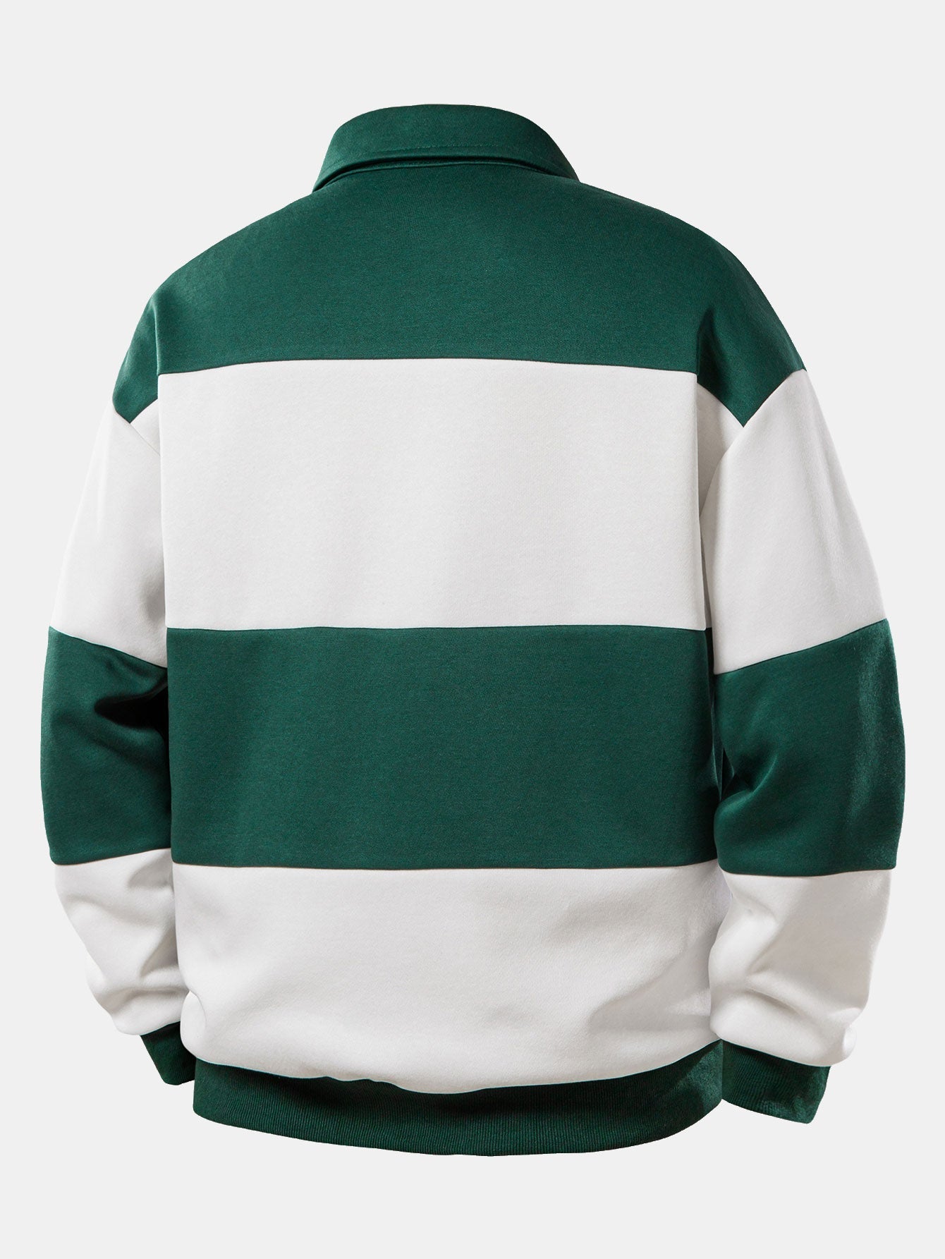 Men's Colour Block Polo Sweatshirt – Relaxed Fit Stripes