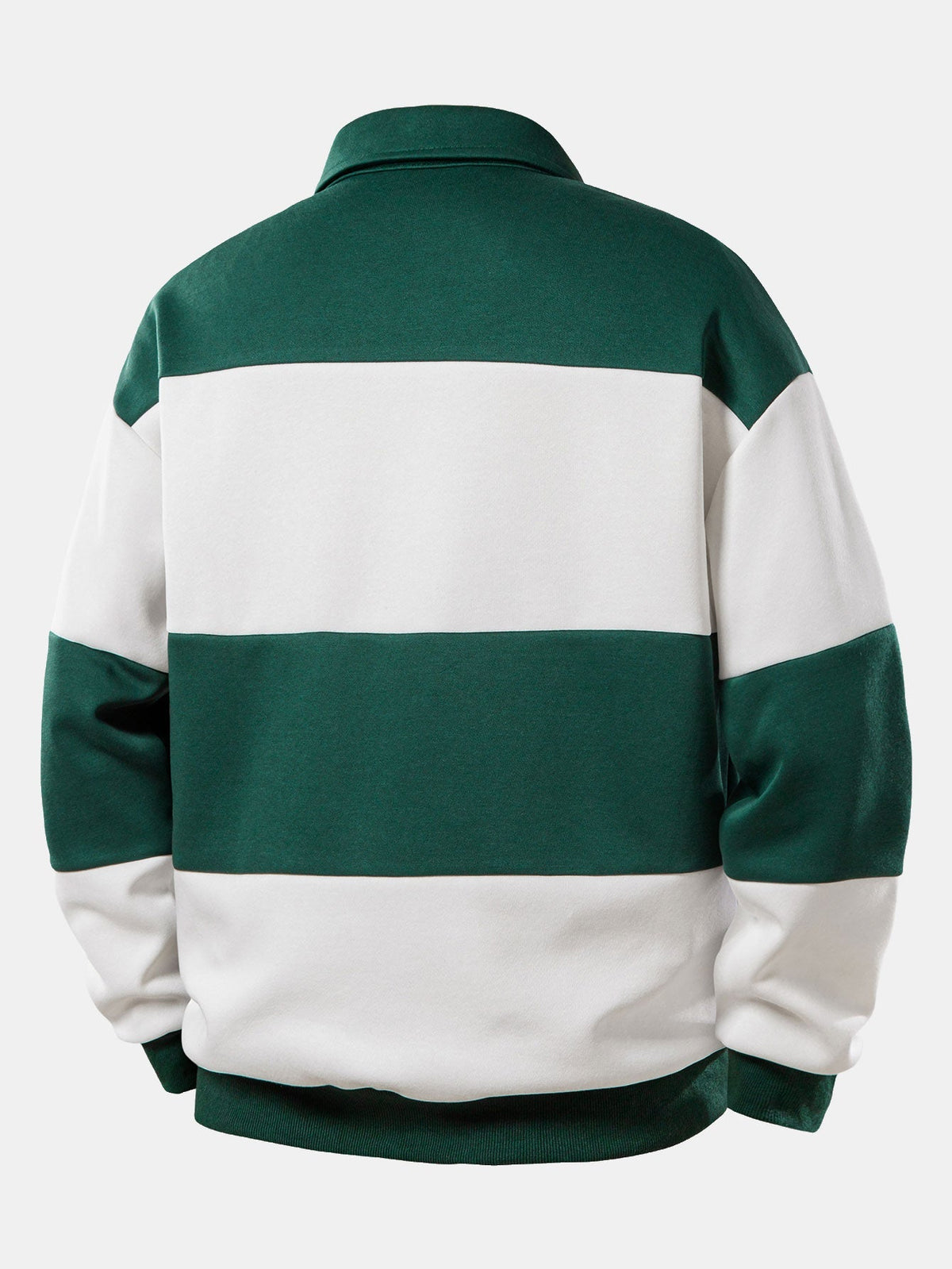 Men's Colour Block Polo Sweatshirt – Relaxed Fit Stripes