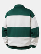Men's Colour Block Polo Sweatshirt – Relaxed Fit Stripes