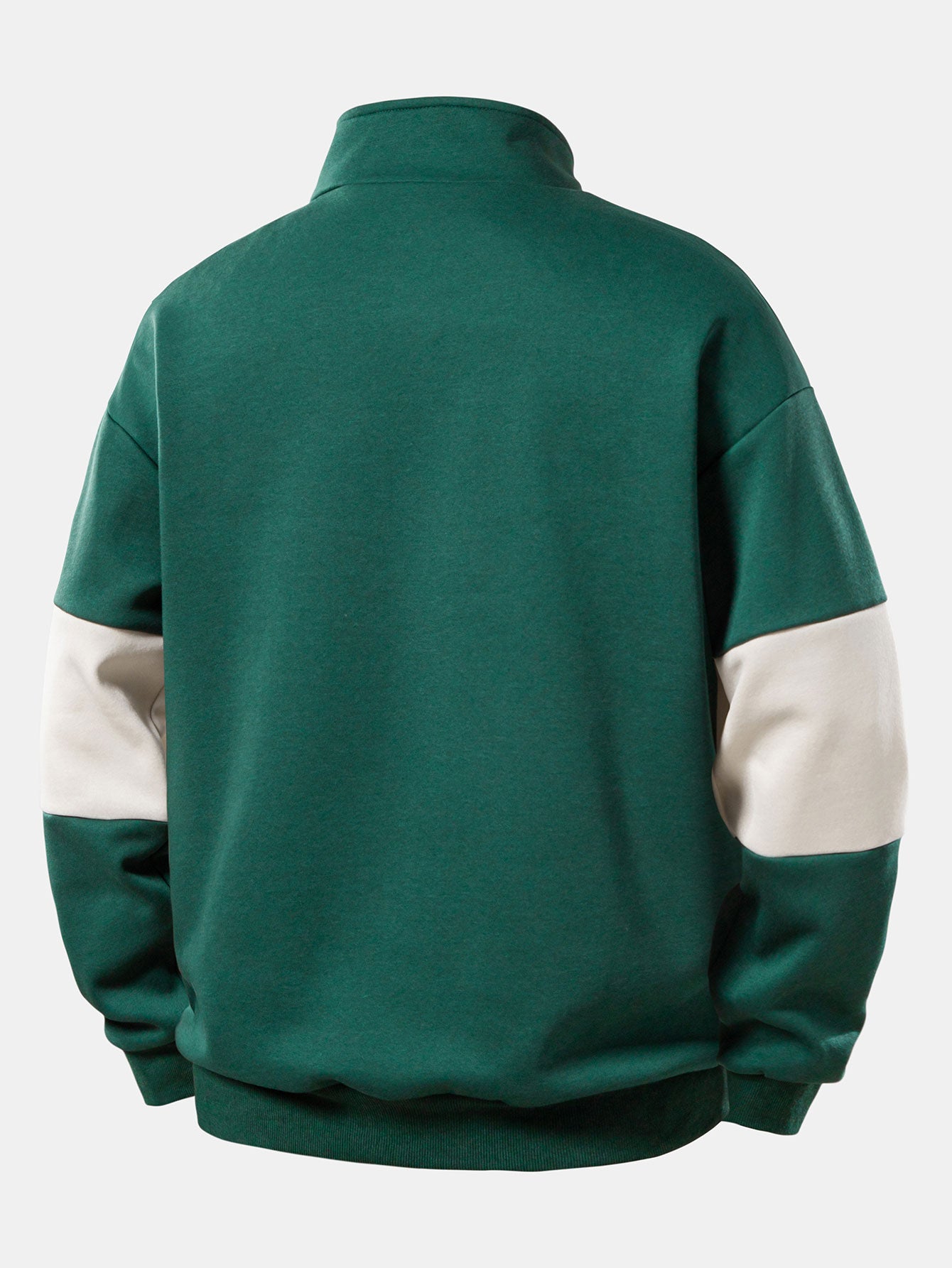 Men's Colour Block Quarter-Zip Sweatshirt – Relaxed Fit