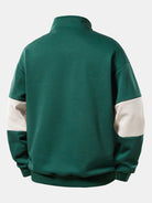 Men's Colour Block Quarter-Zip Sweatshirt – Relaxed Fit