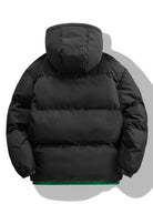 Men's Contrast Hooded Puffer Jacket - Winter Padded Outerwear