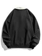 Men's Contrast Polo Collar Sweatshirt – Relaxed Fit
