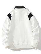 Men's Contrast Polo Collar Sweatshirt – Relaxed Fit