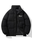 Men's Corduroy Puffer Jacket in black, Padded Winter Coat