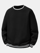 Men's Cotton Blend Crew Neck Sweatshirt in black, Relaxed Fit