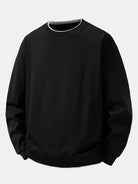 Men's Cotton Blend Layered Crew Neck Sweatshirt – Regular Fit - Black