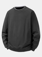 Men's Cotton Blend Layered Crew Neck Sweatshirt – Regular Fit - Grey