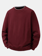 Men's Cotton Blend Layered Crew Neck Sweatshirt – Regular Fit - Wine Red